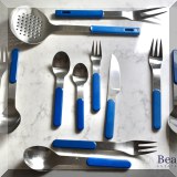 K16. Dansk ”Summerhouse” blue flatware set. 40 pieces total. - $125 